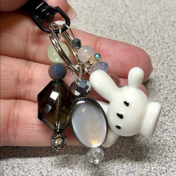 🐭💕 cut white glove purse bling - keychain black and white - Picture 9 of 11